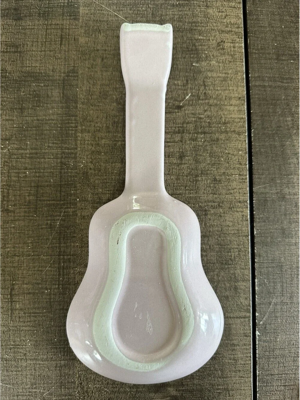 Dolly Parton Pink Guitar Spoon Rest Ceramic Butterfly Signature 10